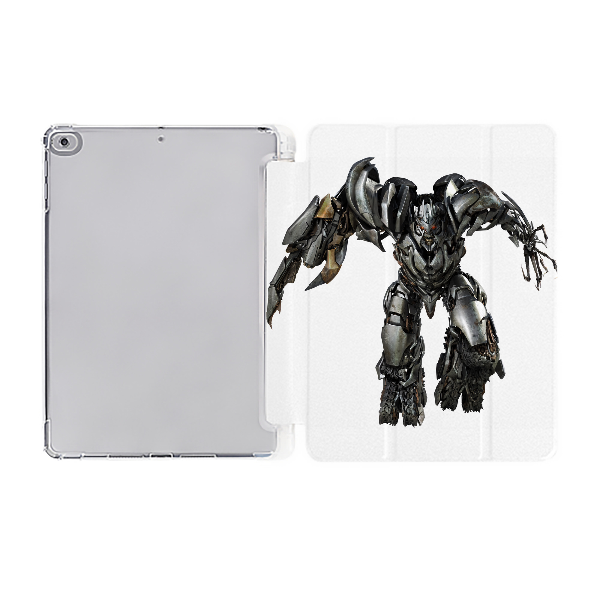 （画像用） Transformers トランスフォーマー IPad ケース ペン収納付き 三つ折りスタンド PUレザー×シリコン 対応機種9.5/10.5/10.9インチ